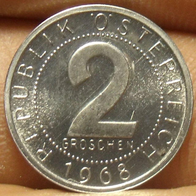 Rare Proof Austria 1968 2 Groschen~Only 16,000 Minted~Imperial Eagle~Free Ship
