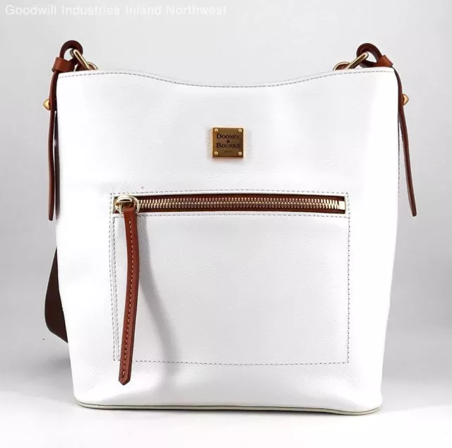 Dooney & Bourke Ridley White Leather Medium Shoulder Purse