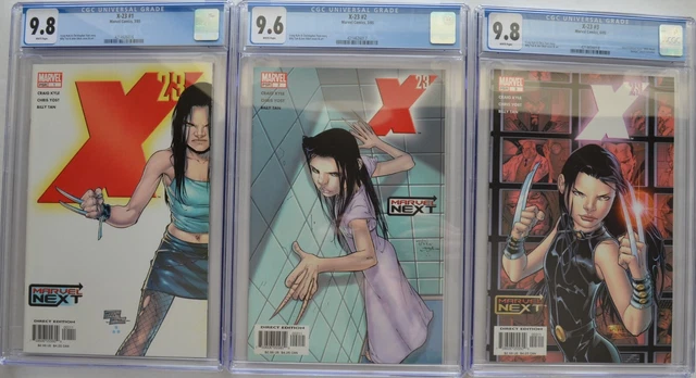 LOT of (3) X-23 #1, 2, 3 (Marvel, 2005) CGC 9.6-9.8 (NM/MT) WHITE Pages