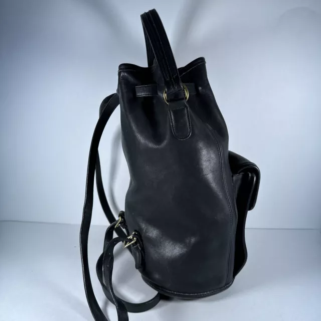 VINTAGE COACH 9992 Black Leather Sling Backpack $225.00 - PicClick