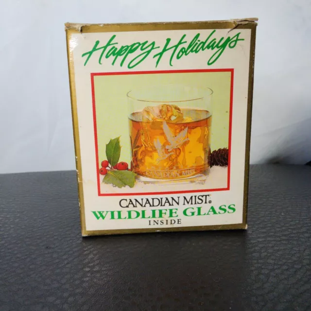 1994 Canadian Mist Collectible Wildlife Whiskey Glass Holiday Ed. Canadian Geese