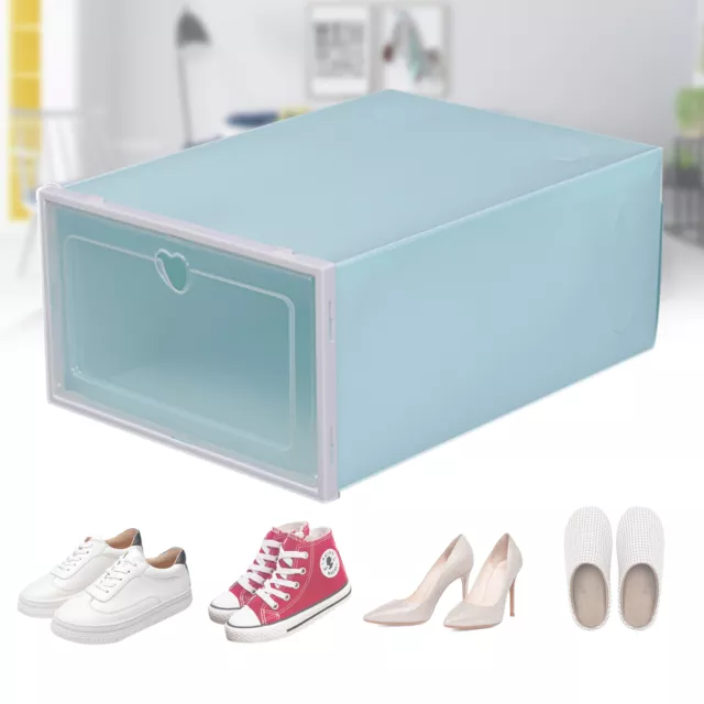 20pcs Transparent Stackable Folding Shoe Box Storage Container Luxury Drop Front