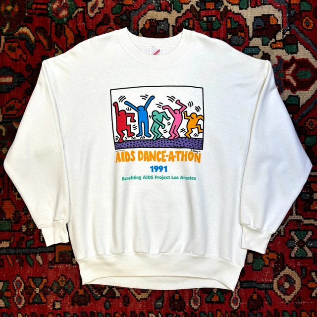 VINTAGE KEITH HARING AIDS Dance-a-thon sweatshirt 90s San