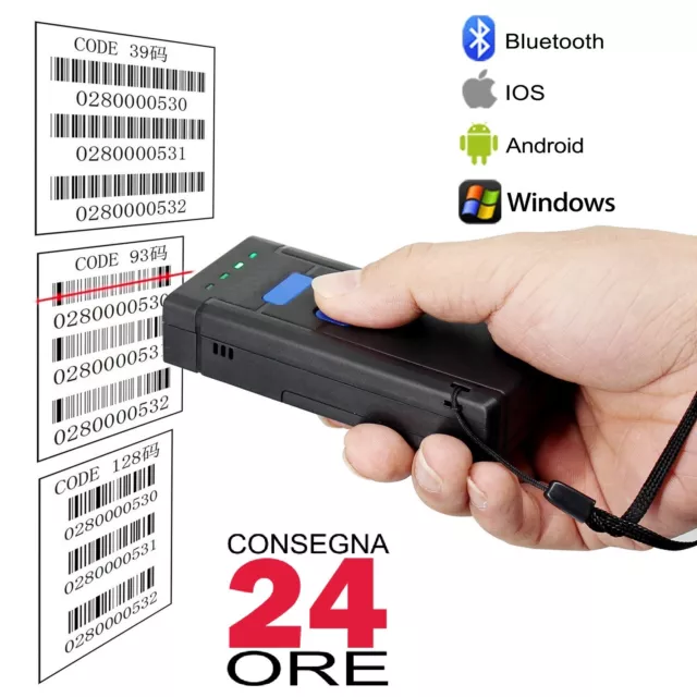 LETTORE DI CODICI a Barre Barcode Scanner Bluetooth Portatile Senza fili  Wireles EUR 99,95 - PicClick IT