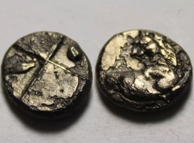Rare genuine Ancient Greek silver coin Thrace Chersonesos Hemidrachm Lion pellet