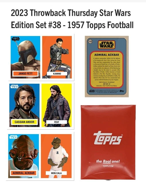 2023 Topps Star Wars Throwback Thursday Set 38 Ackbar Andor Jango Fett PR 859!