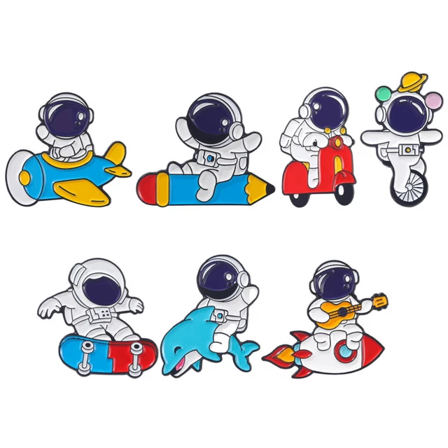 Astronauten-Brosche Metalldekor Lustige Astronautenbrosche Legierung