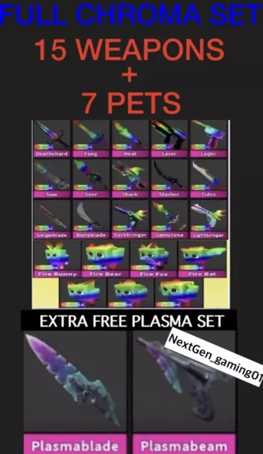 FULL 15 CHROMA SET MM2 🌟EXTRA NEBULA🌟 SUPER FAST DELIVERY 🌙