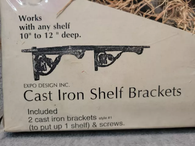 Vintage Expo Design Inc. Cast Iron Shelf Brackets Style #1 Floral Rose Leaves 3