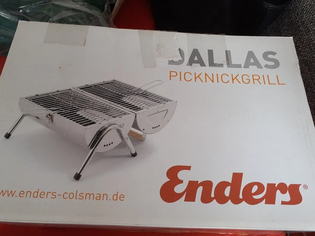 Enders 1392 Holzkohle-Tisch-Picknickgrill Dallas Grillfläche 2x34x22 cm neu OVP