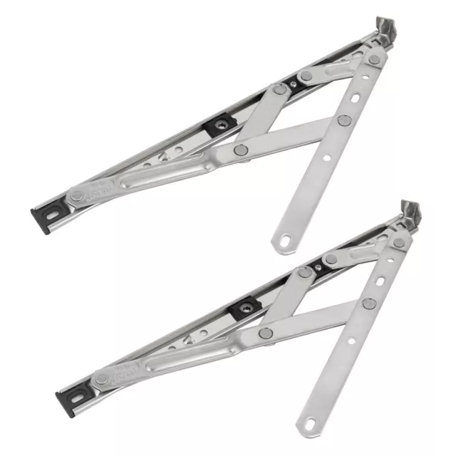 202 Stainless Steel 12-inch Window Casement Friction Hinge Stay Silver Tone 2pcs