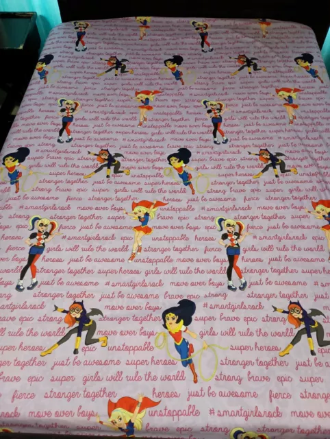 DC COMICS SUPER HERO GIRLS Full Flat Sheet Supergirl Wonder Woman C1