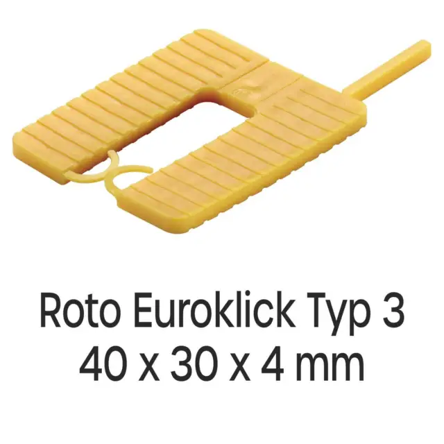 Entretoises aménagement intérieur Roto Euroclick type 3 40 x 30 x 4 mm 1000 pièces