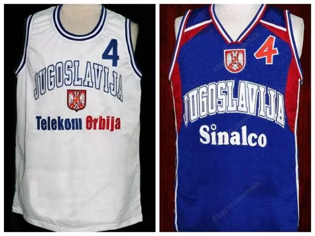 8 peja stojakovic Jugoslavija national retro Basketball Jersey Embroidery  Stitched Custom any Number and name Jersey - AliExpress