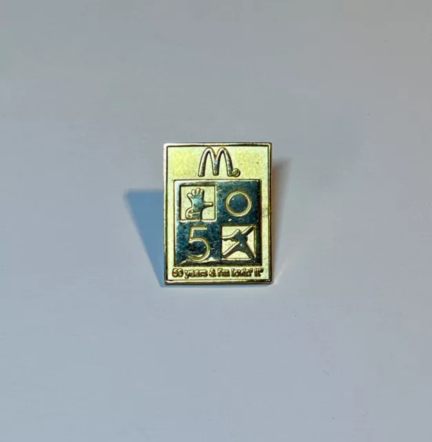 Vintage 2005 McDonald's 50th Anniversary Gold Pin. New Old Stock (NOS)
