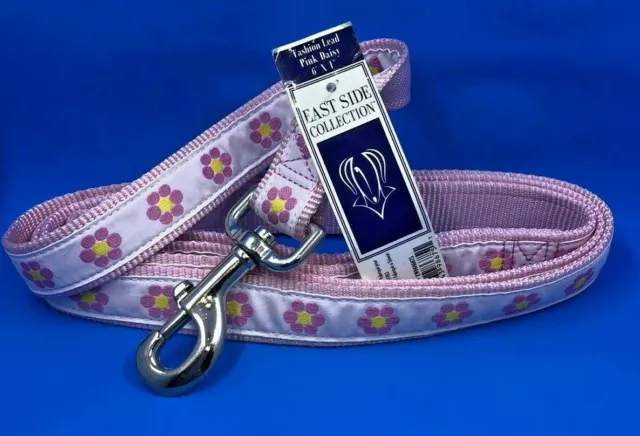 East Side Collection - Pink & White With Flowers Dog Leash