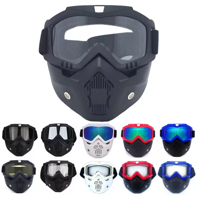 Bicycle Cycling Goggles Detachable Bike Face Mask Shield MTB XC UV400 Eyewear