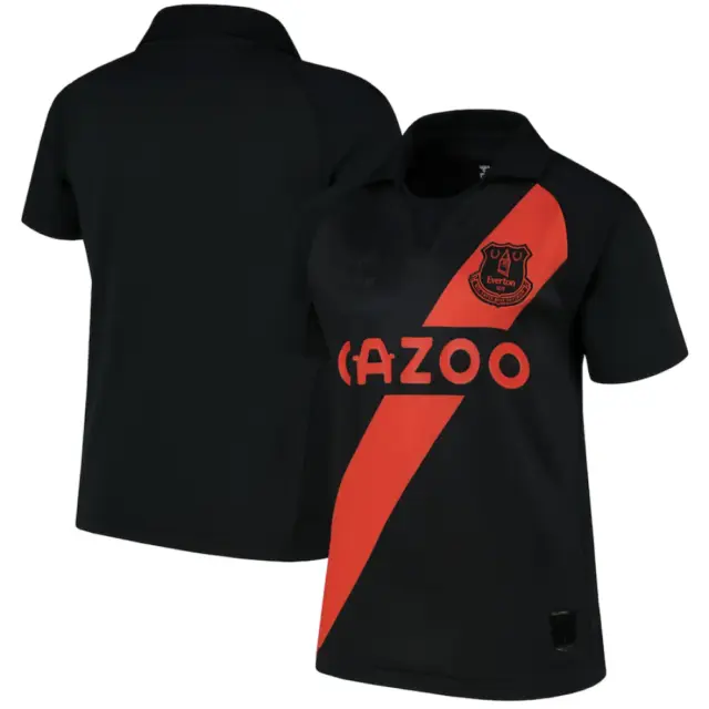 Camicia da calcio Everton bambino (taglia 3-4y) Hummel nera Away camicia semplice - nuova