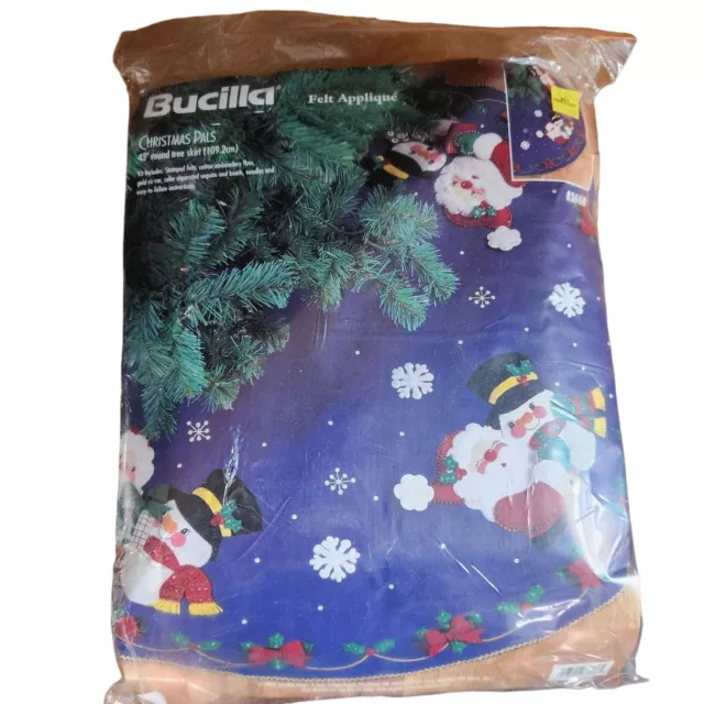 Bucilla 83668 Felt Applique Tree Skirt Kit Complete Sealed Christmas Pals