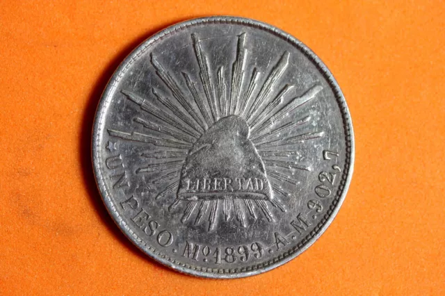 1899 Mo AM Mexico 1 Peso Silver Coin #M18127