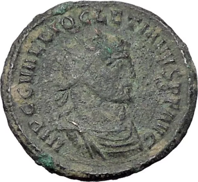 DIOCLETIAN receiving Victory on globe from  JUPITER  Ancient Roman Coin  i47640