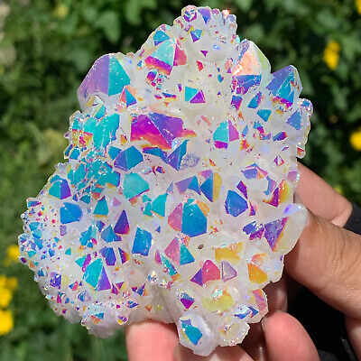 192G Angel Aura Quartz Titanium BismuthSiliconcluster Rainbow Crystals Stone