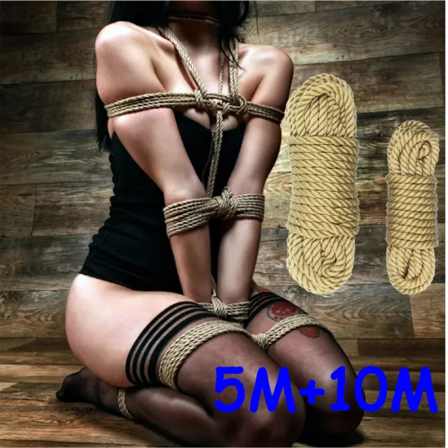 5M+10m Restraint Japanese Shibari Rope BDSM Bondage Soft Hemp Adult Tie Up Slave