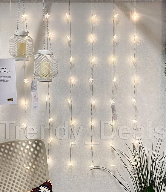 IKEA STRALA LED String Light Curtain 48 Stars Outdoor/Indoor White w