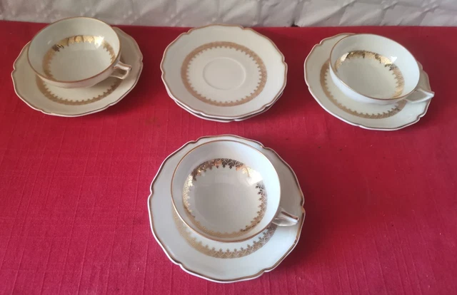 Lot De 3 Tasses Et 5 Sous Tasses À Café Raynaud Limoges - J. Pollet Avignon