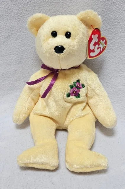 Ty Beanie Baby Mother Yellow Bear- Retired With Tags D.o.b May 16 2002