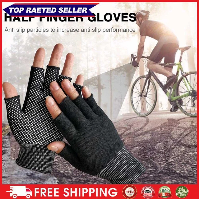 Fingerless Outdoor Bicycle Anti-skid Half Finger Fishing Gloves (Black)