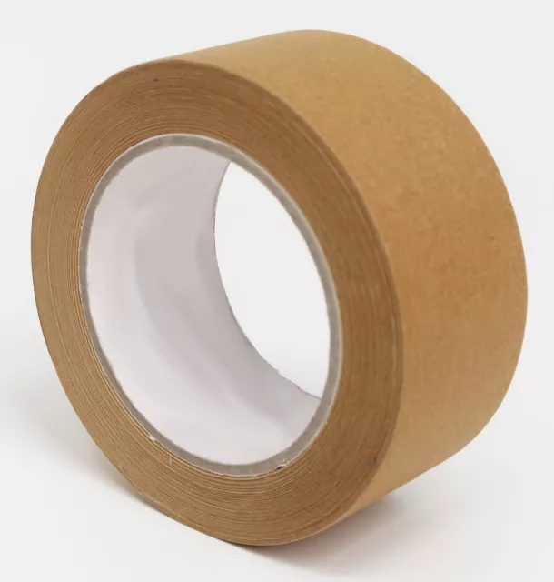 Brown Kraft Paper Recyclable Bio Packaging Tape 50mm x 50m Pack of 2 rolls