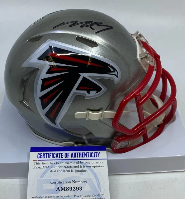 Michael Vick Signed Atlanta Falcons Gray Flash Mini Helmet AUTO PSA Sticker
