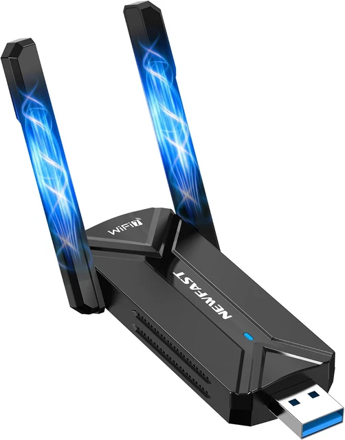 Clé WiFi 7 BE6500 USB 3.0 - Adaptateur WiFi 6500Mbps 2.4/5/6GHz Pour PC Fixe