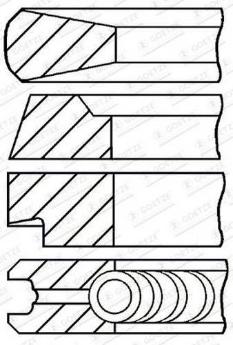 GOETZE ENGINE Jeu de segments de pistons 08-174607-10 pour IVECO pour MK