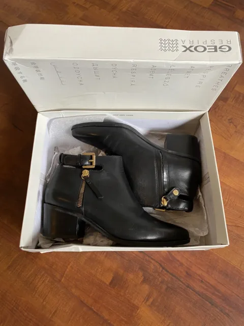 Boots GEOX Respira cuir noir - Bottines santiags T38