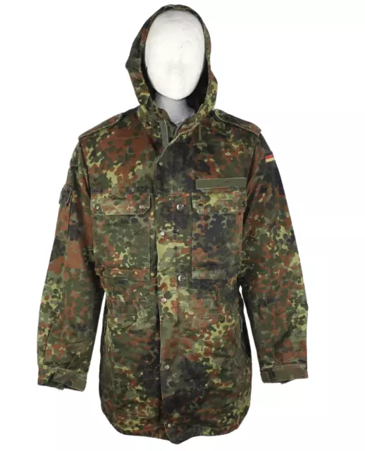 Original German Army Field Jacket Parka Military Issue Flecktarn Camo Used