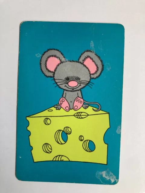Cartoon Mouse Little Mice Love Swiss Cheese Vintage Retro Old Swap Playing Card