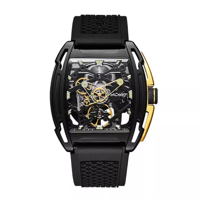 CIGA Design Z Series Automatico Scheletrato Acciaio DLC Oro Nero Orologio Uomo