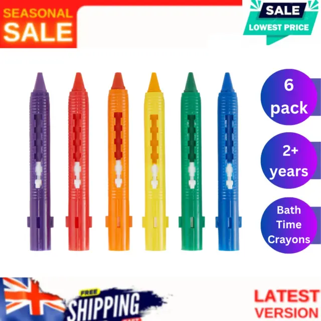 Bath Crayons Write On Wipe Off Washes Off With Water Fun Bath Time Craft Toy AU.