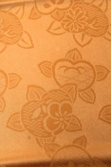 f-117 antique mon kinsha silk kimono fabric - citrus - 12" x 54"