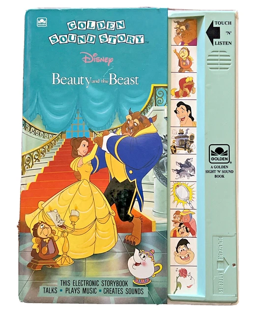 DISNEY BEAUTY AND the Beast Golden Sight N Sound Story Book WORKS