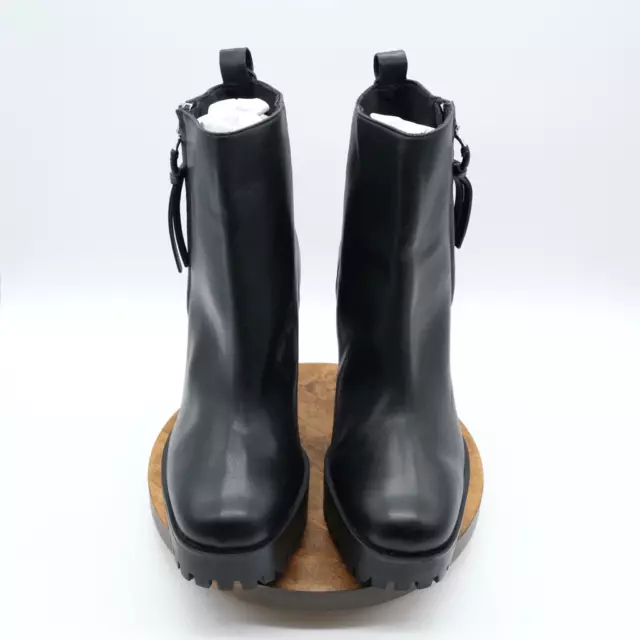 ZARA BLACK PLATFORM Chunky Heel Zip Up Ankle Boots Women's Size 10 New ...