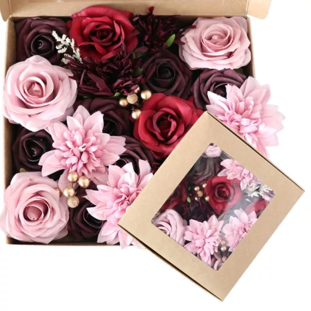 Wedding Artificial Rose Flowers Combo Box for Bouquets Party Home Decoration