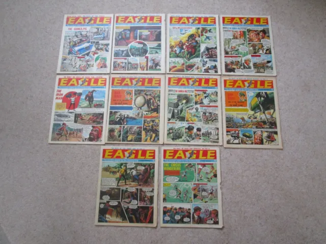 Eagle Comics x10, 1968.  Vol 19, Nos. 33 - 42, 17th August - 19th October. VG/F.