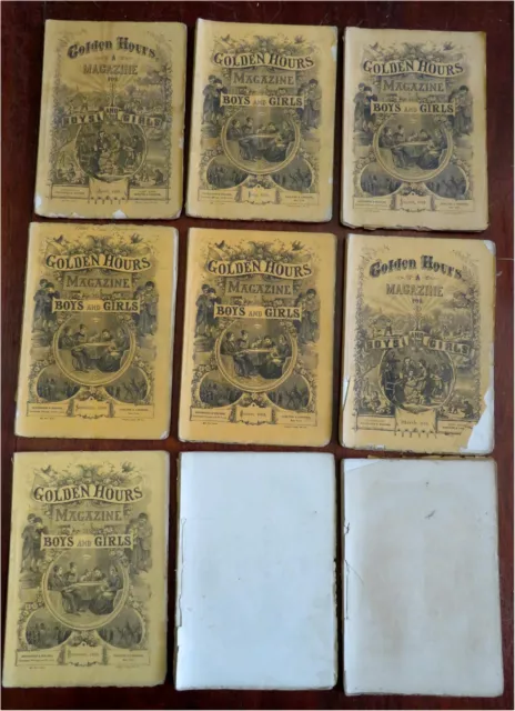 Golden Hours Magazine for Children 1869 pictorial periodical lot x 7 issues
