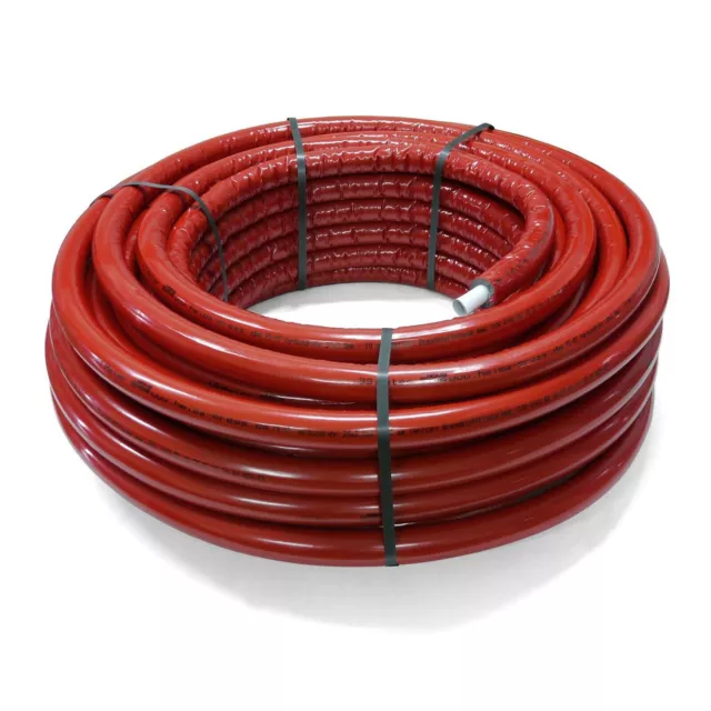 50m Pipetec Alu-Mehrschichtrohr 20x2 / 10mm Isoliert rot DVGW Verbundrohr