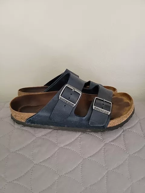 BIRKENSTOCK ARIZONA NAVY Patent Birko Flor Slide Sandals Size 8.5 Women 28.26 PicClick UK