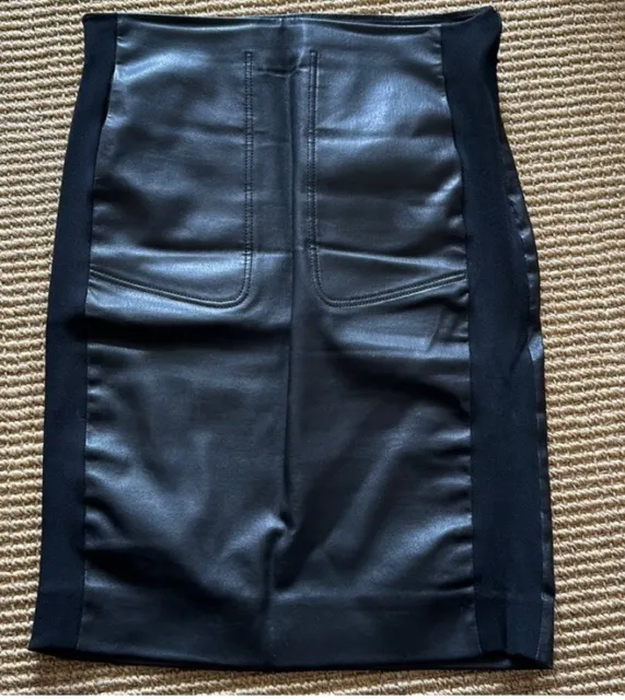 Balenciaga Black Leather Skirt