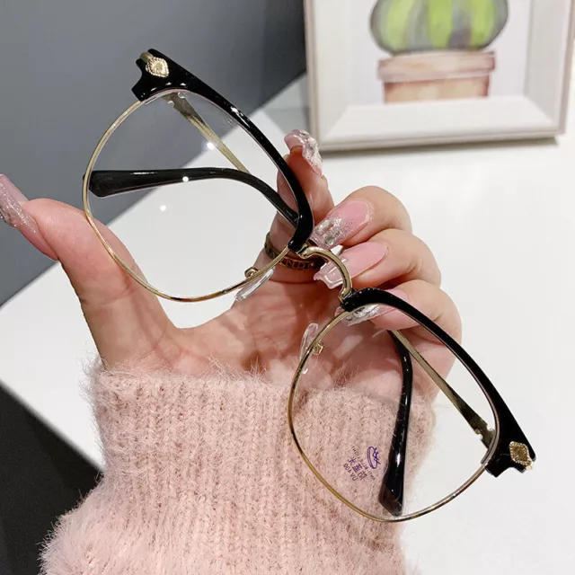 Retro Half Metal Frame Business Nearsighted Minus Distance Myopia Glasses-1~6.0